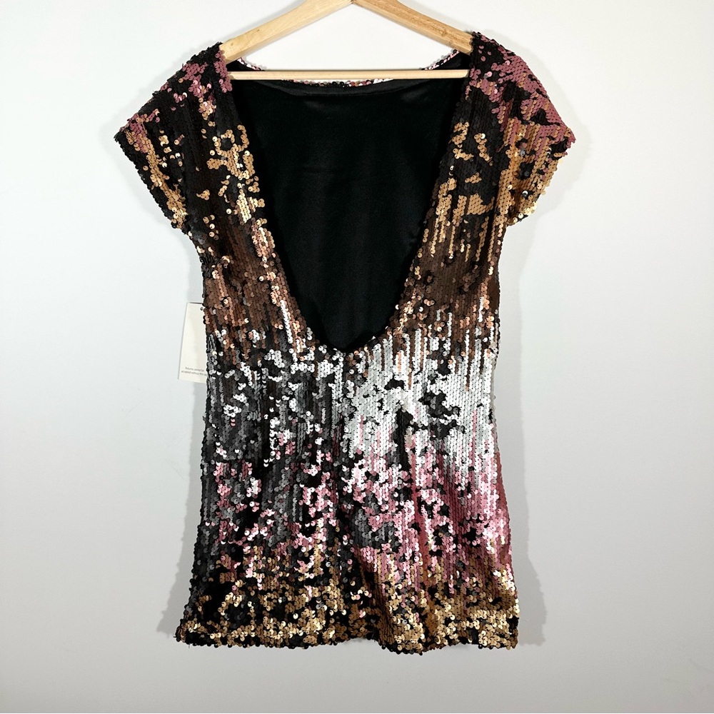 TOBI - NWT Shine Me Up Sequin Mini Shift Dress Size XS - Picture 6 of 10